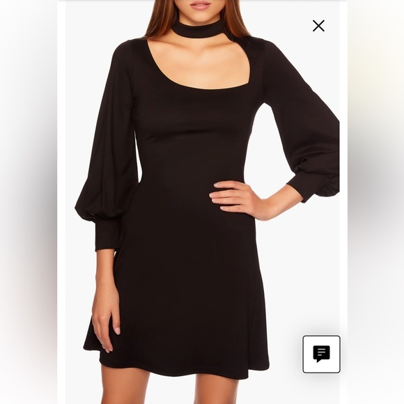 Susana Monaco Black Choker Neck Cutout Fit & Flare Minidress, Women’s Size XL - Picture 13 of 13